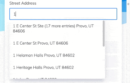 Address being parsed